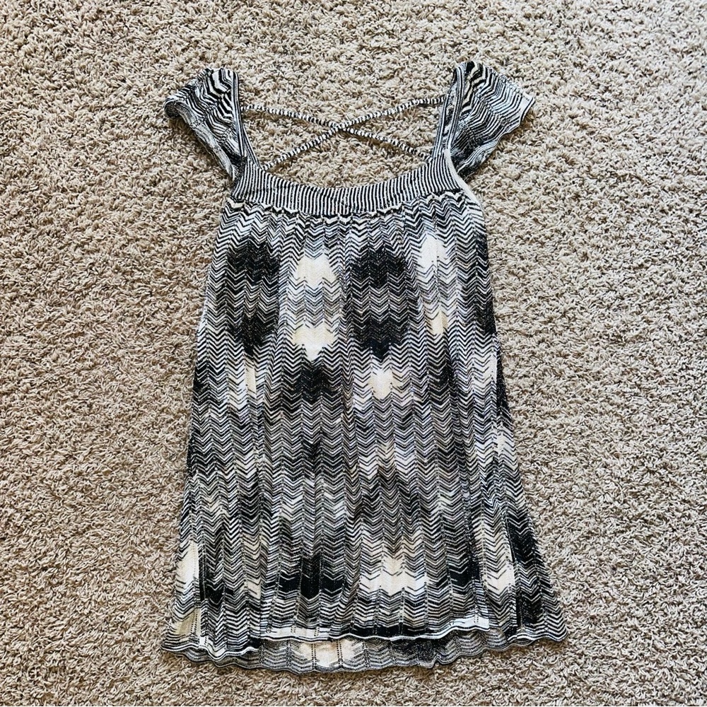 Bebe Metallic Knit Scallop Hem Women's Mini Dress Large L